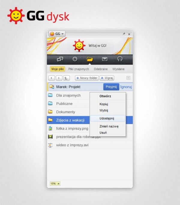 GG Dysk oferuje 3 GB dla każdego użytkownika GG