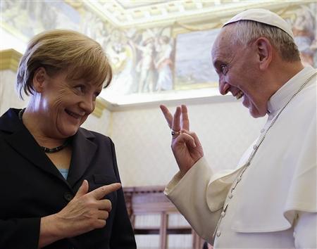 Papież i Merkel
