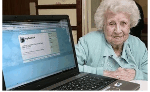 Ivy Bean, 104-latka, używająca Tweetera