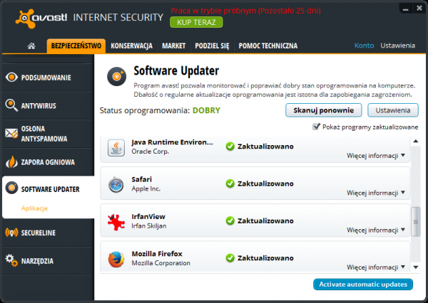 avast! Internet Security - Software Updater