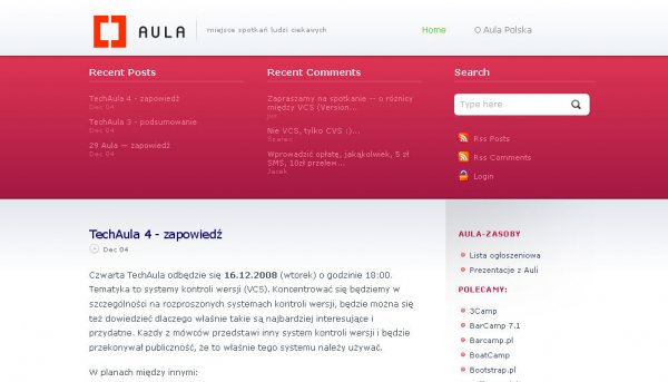 TechAula - strona internetowa spotkania