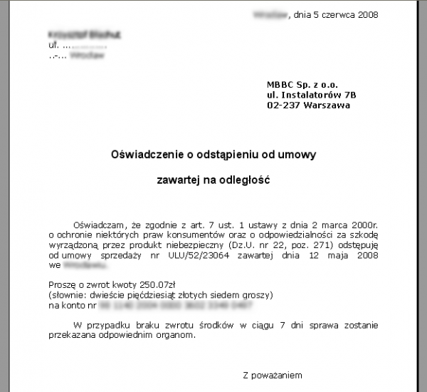 pismo internauty Bakus do sklepu Ulubiony.pl