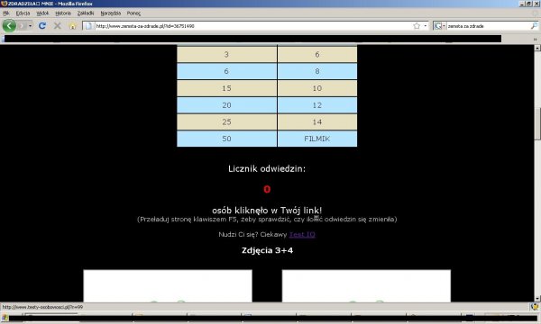 Zrzut ekranu z zachętą do rozwiązania testu IQ