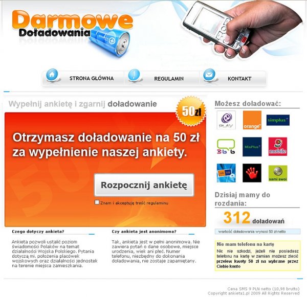 Zrzut ekranu strony głównej serwisu