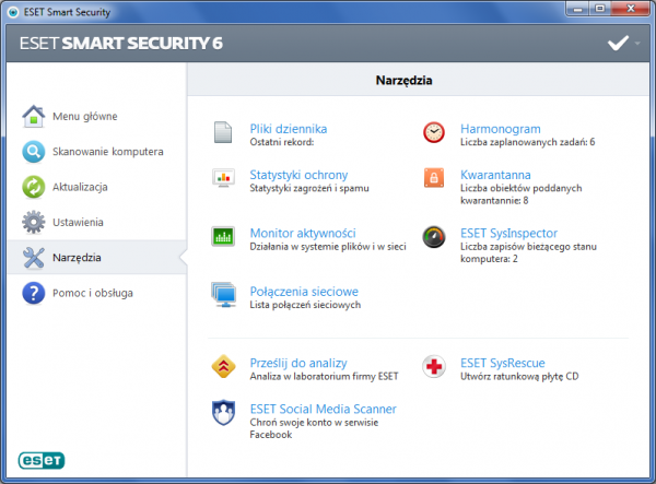 ESET Smart Security - narzędzia