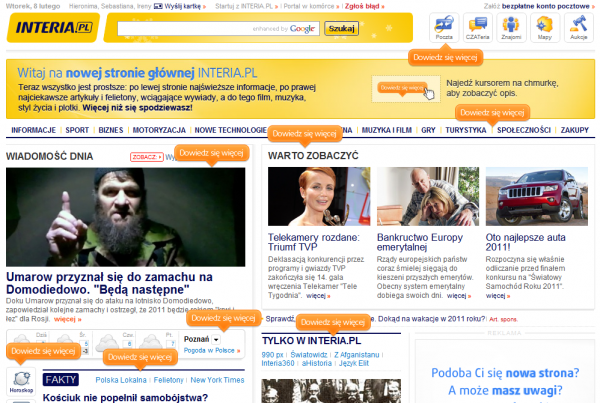 Interia.pl wprowadziła przewodnik po nowej stronie głównej