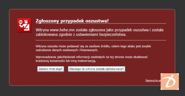 Fałszywa strona LUKAS Banku - Firefox