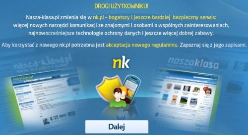 NK.pl - zachęta do akceptacji nowego regulaminu