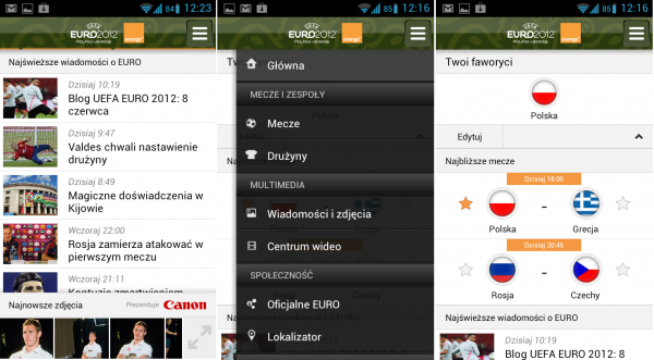 Oficjalna aplikacja UEFA na Euro 2012