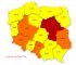 Poziom infekcji w poszczeg&oacute;lnych wojew&oacute;dztwach, III kwartał 2009