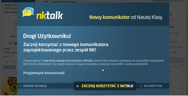 NKTalk - komunikat