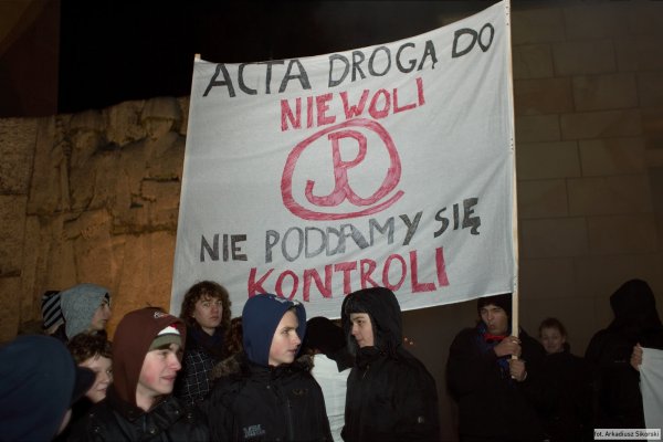 Protest przeciwko ACTA w Gorzowie Wielkopolskim