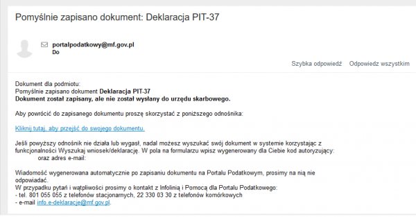 PFR - zapisany dokument w e-mailu