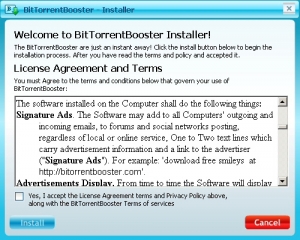 Kontrowersyjny fragment umowy licencyjnej BitTorrentBooster