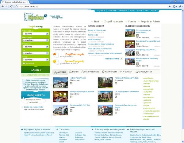 zrzut ekranu strony głównej
