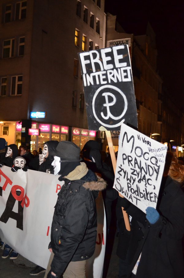 Protest przeciwko ACTA w Poznaniu