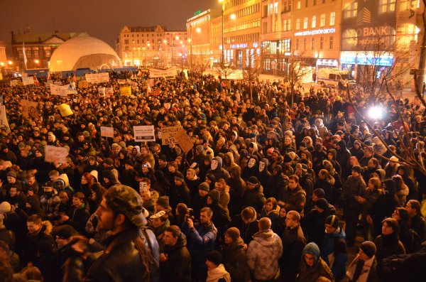 Protest przeciwko ACTA w Poznaniu