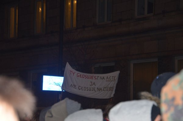 Protest przeciwko ACTA w Warszawie