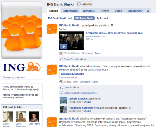 ING Bank Śląski na Facebooku