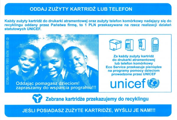 Koperta UNICEF na na zbędne kartridże