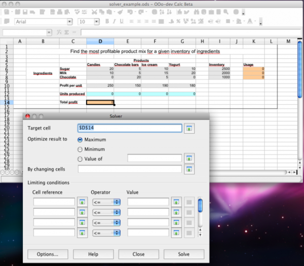 OpenOffice.org 3 beta - Solver (źr&oacute;dło: OpenOffice:org)
