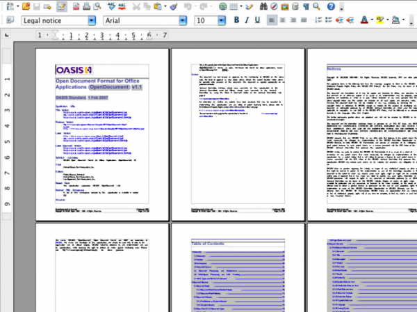 OpenOffice.org 3 beta - wiele stron otwartych w trakcie edycji (źr&oacute;dło: OpenOffice:org)