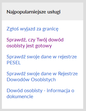 Obywatel.gov.pl - najpopularniejsze usługi