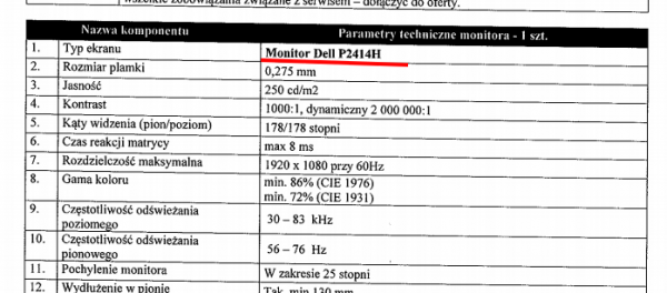 Monitor - Dell - zamówienie
