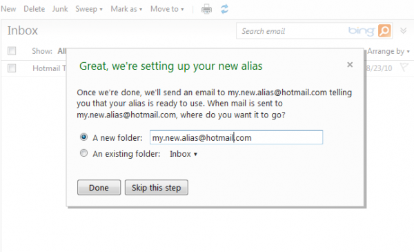 Tworzenie aliasu w Hotmailu