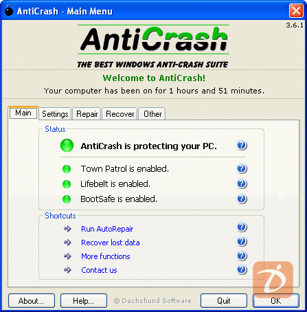 AntiCrash - zrzut ekranu