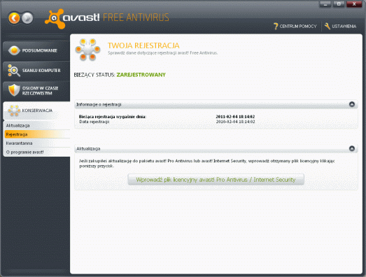 avast! Free Antivirus 5 - proces instalacji programu