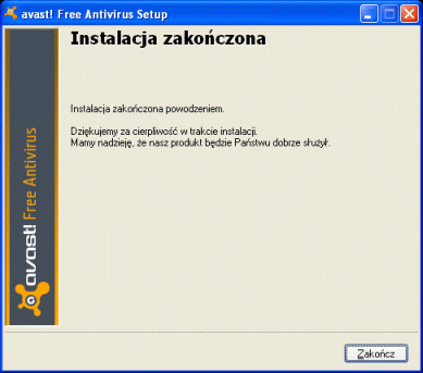 avast! Free Antivirus 5 - proces instalacji programu