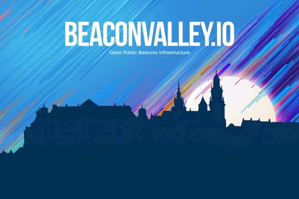 Beacon i panorama Krakowa - grafika projektu BeaconValley.io