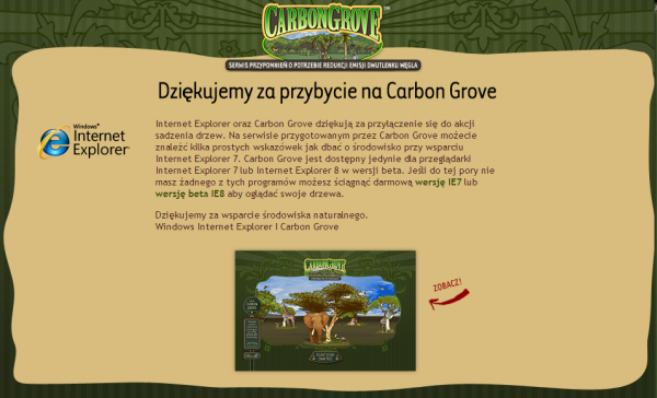 strona akcji Carbon Grove