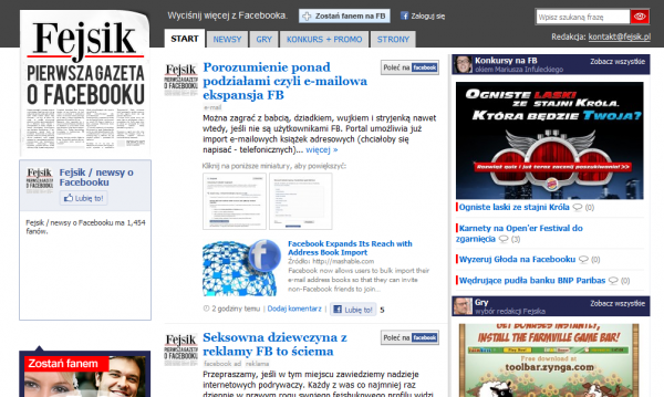 Zrzut ekranu - Fejsik.pl