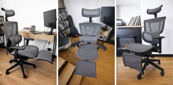 krzeslo flexispot wave c7 air pro - kolaż