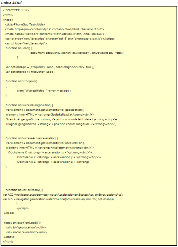 do artykułu: Programowanie aplikacji mobilnych - PhoneGap