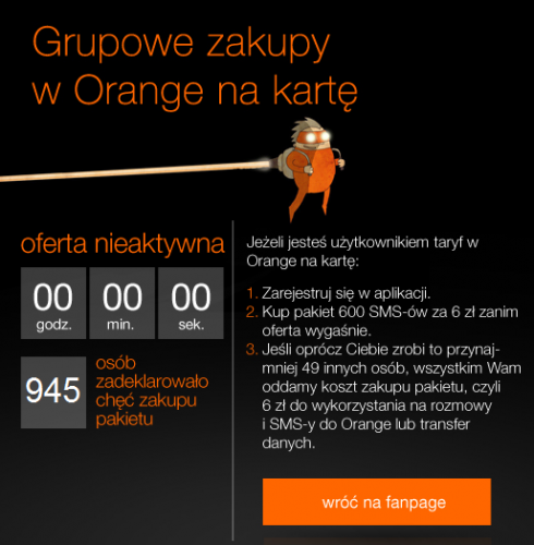 Orange zebrało prawie 1000 osób, które w ciągu dwóch dni wykupiły pakiety SMS-ów