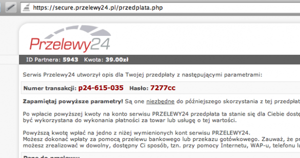 Przelewy24 - przedpłata za towar w NowAGD