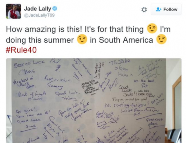 Jade Lally - tweet