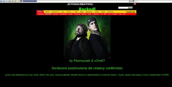 Atak na joemonster.org - podmiana strony