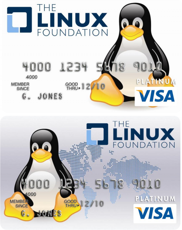 Wzory karty Linux Foundation Visa Platinum