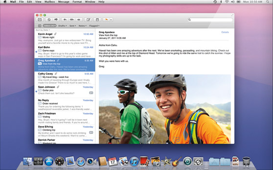 Nowy wygląd Maila w OS X Lion