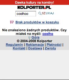 Mechanizm misspelingowy w wyszukiwarce mobi.kolporter.pl