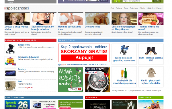 Porównywarka cen Nokaut.pl na głównej stronie WP.pl