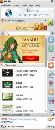 Tanadu - zakładka gry w GG