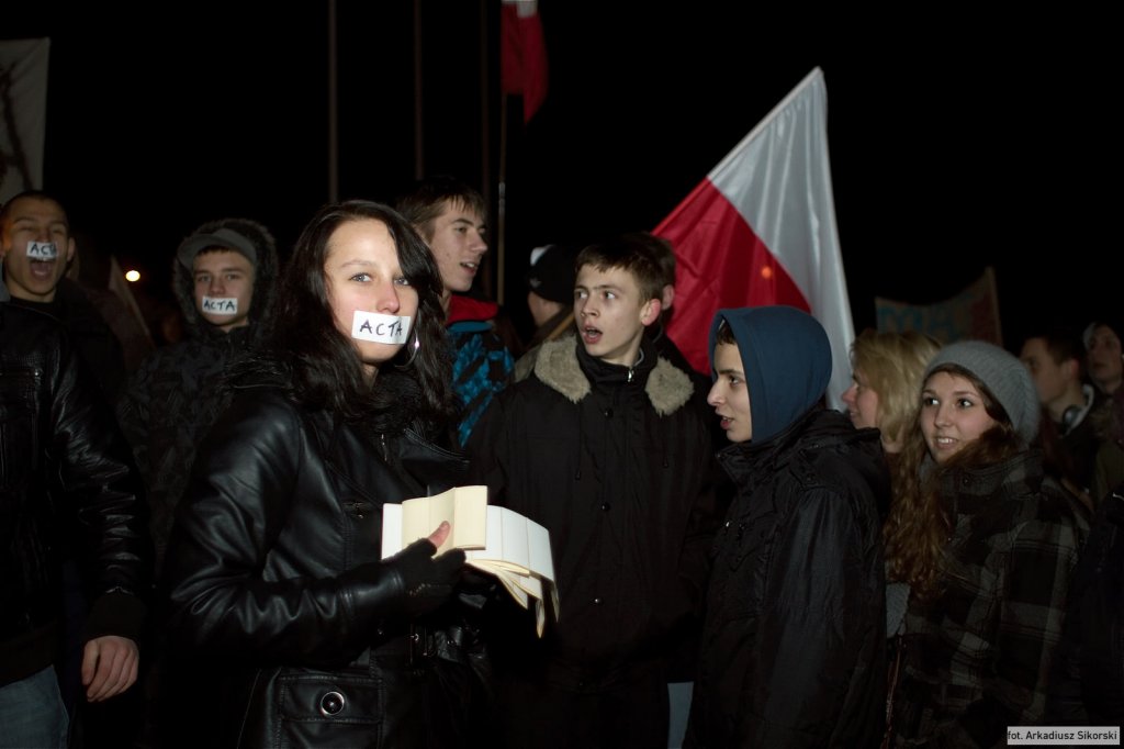 Protest przeciwko ACTA w Gorzowie Wielkopolskim