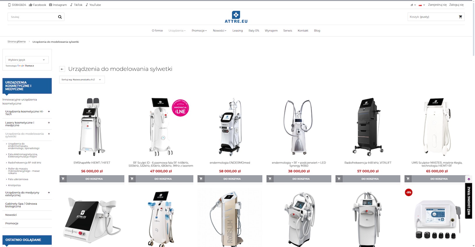 ATTRE.EU - Urządzenia do modelowania sylwetki