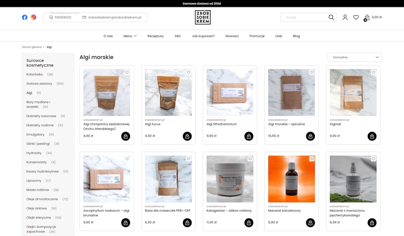 Algi morskie w kosmetykach