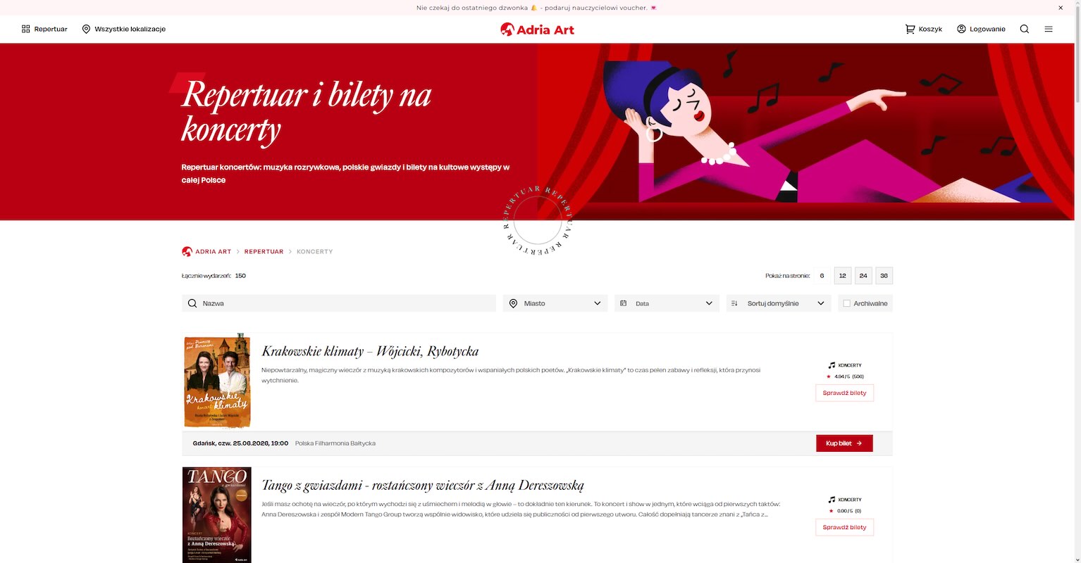 Bilety na koncerty - Adria Art Bilety na koncerty - Adria Art